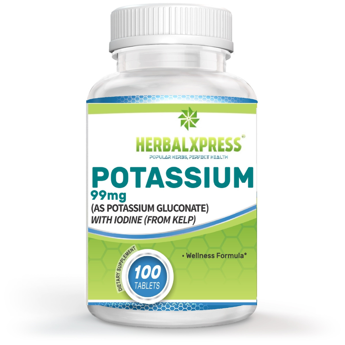 Herbalxpress Potassium Wellness Formula 99mg 100 tablets