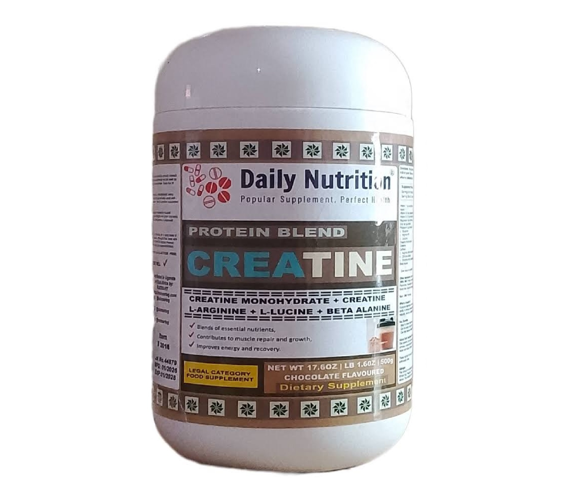 Daily Nutrition Protein Blend Creatine Chocolate Powder